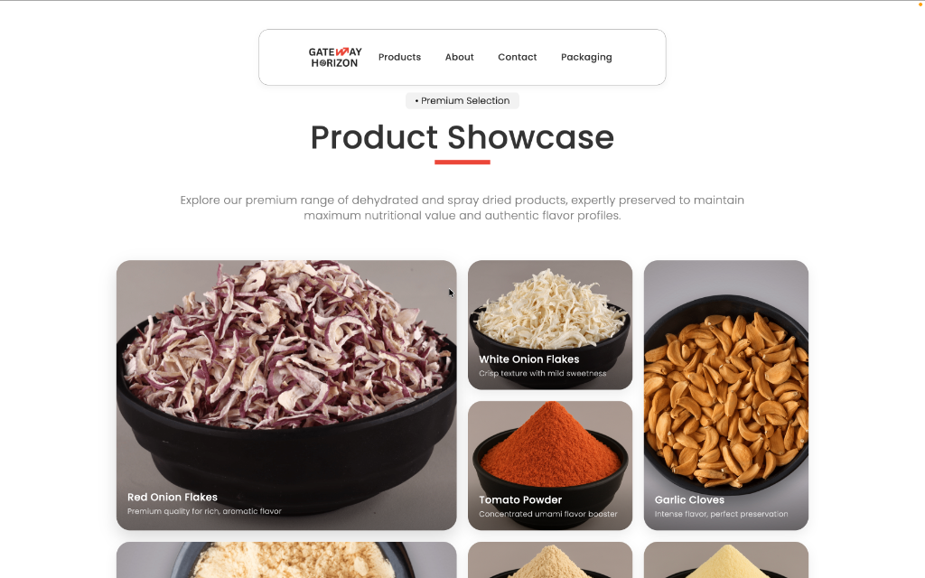 Gateway Horizon International e-commerce website developed by Varksha